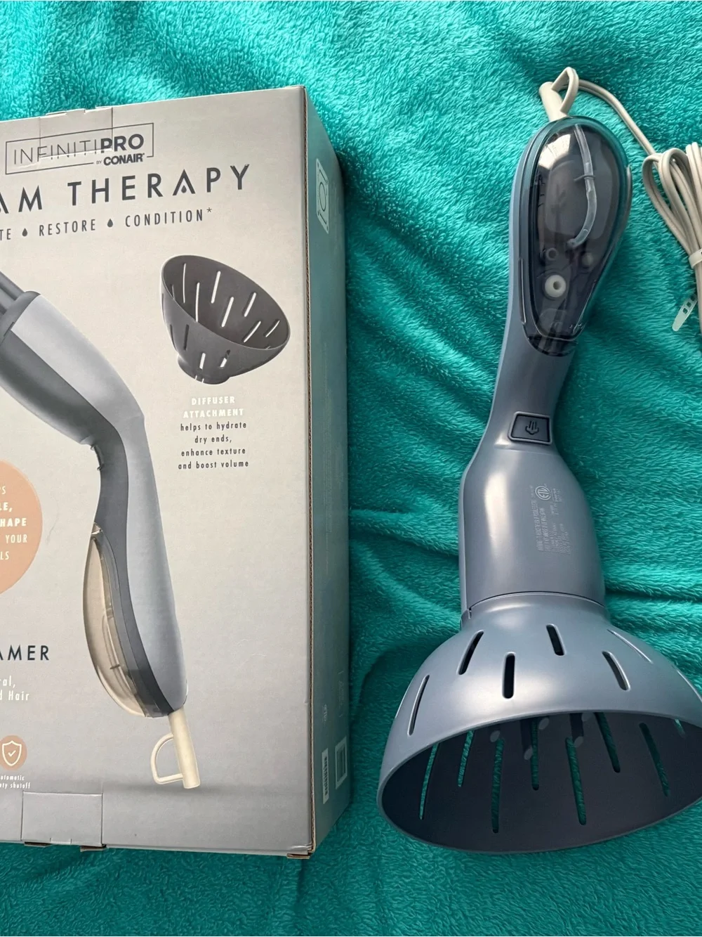 Conair InfinitiPro Steam Therapy Hair Dryer Diffuser - Gray